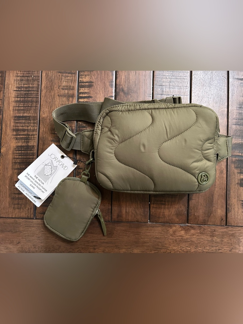 NWT Joan & David Nova Crossbody Bag in Olive Green